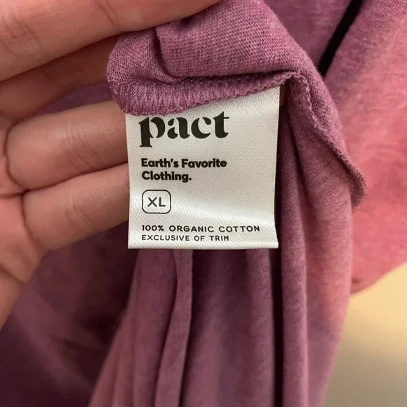 Pact Softspun Heathered Mauve 100% Organic Cotton Tank Midi Dress Size XL - Picture 6 of 7